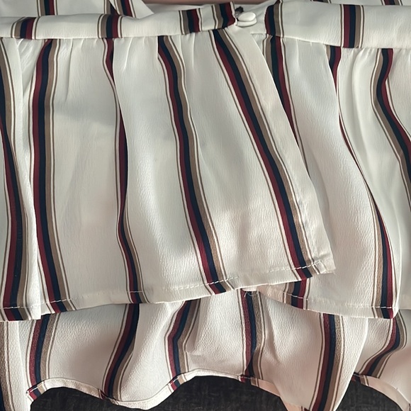 NWT Stripe Ruffle Hem Button Down - Picture 4 of 6